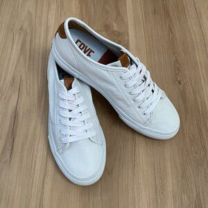 FRYE White Leather Low Top Lace Sneakers 7
